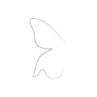 élément de dessin en ligne continue d'oiseau volant isolé sur fond blanc pour le logo ou l'élément décoratif. vecteur