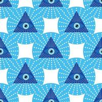 mandala grec mauvais œil symbole de protection, bleu turc vecteur