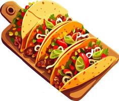 affiche de tacos mexicains. pour les collations de restauration rapide et le menu à emporter vecteur