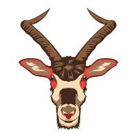 illustration vectorielle de visage d'addax dans un style de dessin animé mignon, parfait pour la conception de t-shirt pour enfants et le logo de la mascotte vecteur