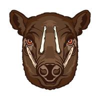 illustration vectorielle de visage de babirusa, parfaite pour la conception de t-shirt et le logo de la mascotte vecteur