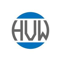 création de logo de lettre hvw sur fond blanc. concept de logo de cercle d'initiales créatives hvw. conception de lettre hvw. vecteur