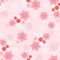 arrière-plan harmonieux de fleur de sakura rose ou de cerisier à fleurs japonais. fleurs de printemps, motif de feuilles pour toile de fond de mariage, textile, tissu, texture exotique vecteur
