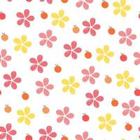 petites fleurs orange sur fond blanc, illustration pour la conception de textiles. modèle sans couture pour le textilemotif abstrait vintage sans couture. fond orange clair. vecteur