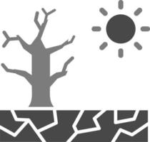 icône de glyphe en niveaux de gris de sécheresse vecteur