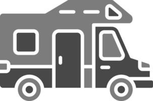 icône de glyphe de camping-car en niveaux de gris vecteur