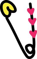 broche avec illustration vectorielle de coeurs dans un style doodle vecteur