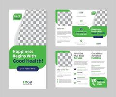 modèle de brochure à trois volets vert moderne. pour tout type d'entreprise et de publicité d'entreprise vecteur