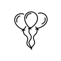 icône de ballons de vecteur de contour isolé sur fond blanc.