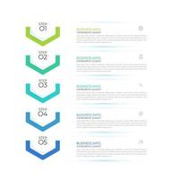 le modèle de chronologie infographique moderne peut être utilisé pour la mise en page du flux de travail, le diagramme, les options de nombre, la conception Web. concept d'entreprise infographique avec 5 options, pièces, étapes ou processus. vecteur