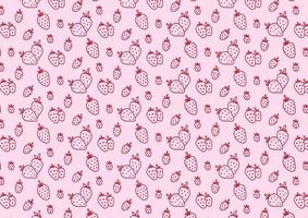 fraise transparente motif dessin animé fond rose vecteur