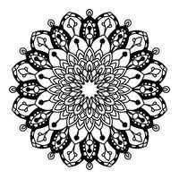 mandala noir pour la conception. motif circulaire de mandala pour le henné, le mehndi, le tatouage, la décoration. ornement décoratif de style oriental ethnique. page de livre de coloriage vecteur