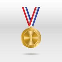 vecteur de médaille d'or. insigne doré de la 1ère place. prix du défi d'or du jeu de sport. illustration vectorielle