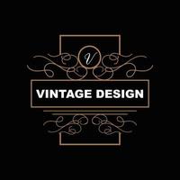 design vintage rétro, logo d'ornement vectoriel minimaliste luxueux, avec style mandala et batik, illustration de marque de produit, invitation, bannière, mode