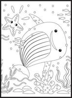coloriages d'animaux de l'océan vecteur