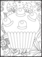 coloriages de cupcakes vecteur