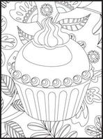 coloriages de cupcakes vecteur