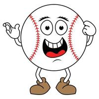graphique de dessin animé mignon balle de baseball vecteur