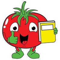 graphique d'illustration de dessin animé mignon tomate vecteur