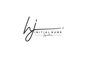 vecteur de modèle de logo de signature hj initial. illustration vectorielle de calligraphie dessinée à la main.