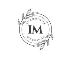 im initiales lettre mariage monogramme logos modèle, modèles minimalistes et floraux modernes dessinés à la main pour cartes d'invitation, réservez la date, identité élégante. vecteur