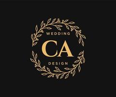 ca initiales lettre mariage monogramme logos collection, modèles minimalistes et floraux modernes dessinés à la main pour cartes d'invitation, réservez la date, identité élégante pour restaurant, boutique, café en image vectorielle vecteur