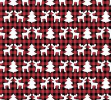 buffalo plaid noël jingle bells sur le fond de la page de musique. modèle sans couture festif. illustration vectorielle. vecteur