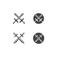 La guerre de l'épée noire défend l'illustration vectorielle du logo vecteur