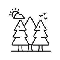 illustration de style d'icône de contour de vecteur de forêt. fichier eps10