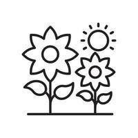 illustration de style d'icône de contour vectoriel de fleurs. fichier eps10