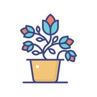 illustration de style d'icône de contour rempli de vecteur de pot de fleur. fichier eps10