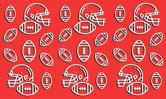 football américain rugby fond rouge avec motif casque et ballon. illustration vectorielle avec place pour votre texte vecteur