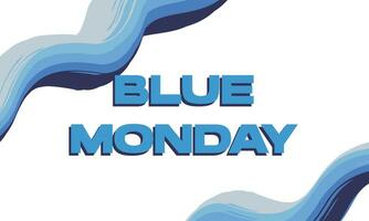 joyeux lundi bleu avec vague fluide isolé sur fond blanc. illustration vectorielle vecteur