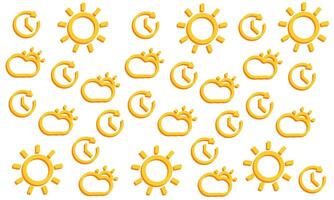 modèle sans couture de l'heure d'été avec le soleil et l'heure. illustration vectorielle avec place pour votre texte vecteur