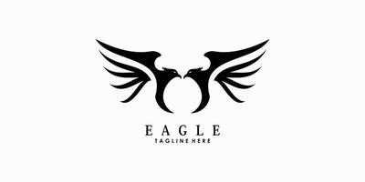 Résumé de conception de logo tête d'aigle avec concept créatif vecteur