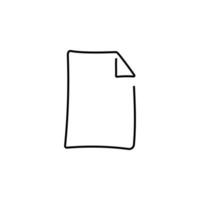 symbole de feuille de papier, dessiné par une ligne sur un fond blanc. dessin d'un seul trait. ligne continue. vecteur eps10