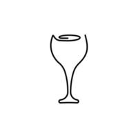 dessin continu d'une ligne. verre de vin. illustration vectorielle. vecteur