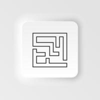 labyrinthe, chemin, icône de vecteur de style neumorphique de route. style neumorphisme. icône de vecteur de style neumorphique de route de chemin de labyrinthe. style neumorphisme sur fond blanc.