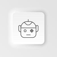 robot, numérisation, smart, icône de sécurité - vecteur. icône de vecteur de style neumorphique d'intelligence artificielle sur fond blanc