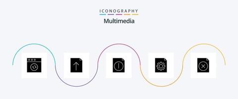 pack d'icônes multimédia glyphe 5 comprenant. dossier. dossier. effacer vecteur