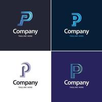 lettre p grand logo pack design création de logos modernes créatifs pour votre entreprise vecteur