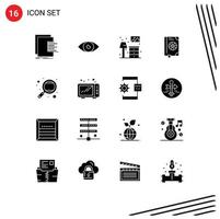 pack d'icônes vectorielles stock de 16 signes et symboles de ligne pour les éléments de conception vectoriels modifiables de meubles de livre d'oeil de fleur de printemps vecteur
