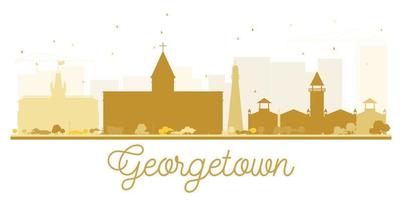silhouette dorée de l'horizon de la ville de georgetown. vecteur