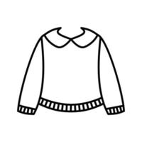 contour, icône de pull enfant vecteur simple isolé sur fond blanc.