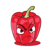 personnage de dessin animé de paprika rouge. illustration vectorielle isolée sur fond blanc vecteur