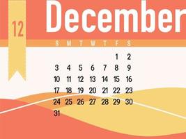 vecteur de calendrier de décembre