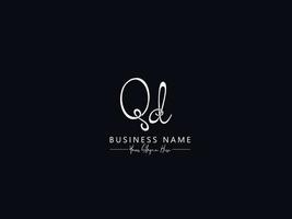 résumé, qd, signature, logo, lettre, vecteur