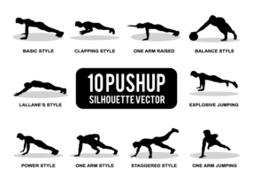 vecteur silhouettes pushup