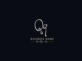 résumé, qq, signature, logo, lettre, vecteur