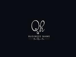 résumé, qh, signature, logo, lettre, vecteur